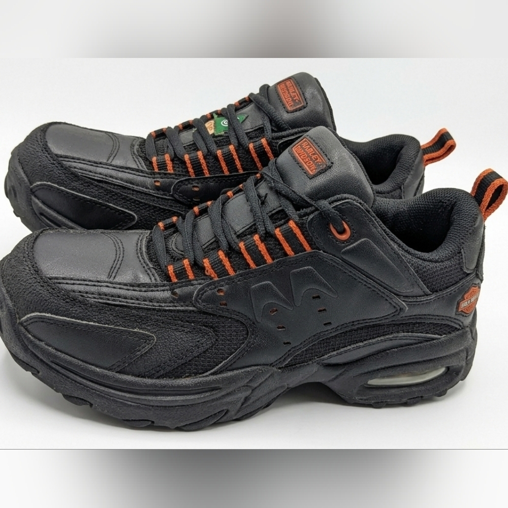 Harley-Davidson Men's Black Leather Athletic Safety Shoe - Picture 3 of 6
